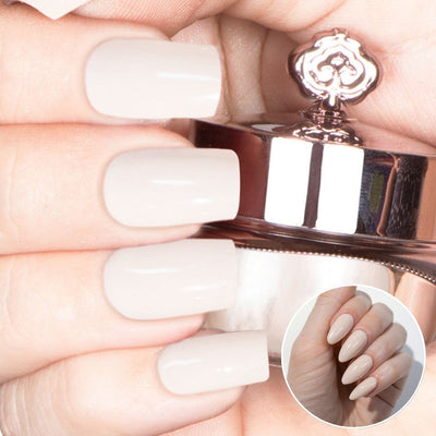 Nails featuring a soft, creamy white matte powder with a smooth, non-reflective finish.