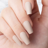 Taupe - Coffin Sustainable Nails