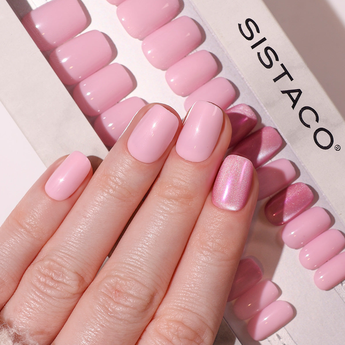 Pink Glow - Squoval Sustainable Nails - Pre-Order