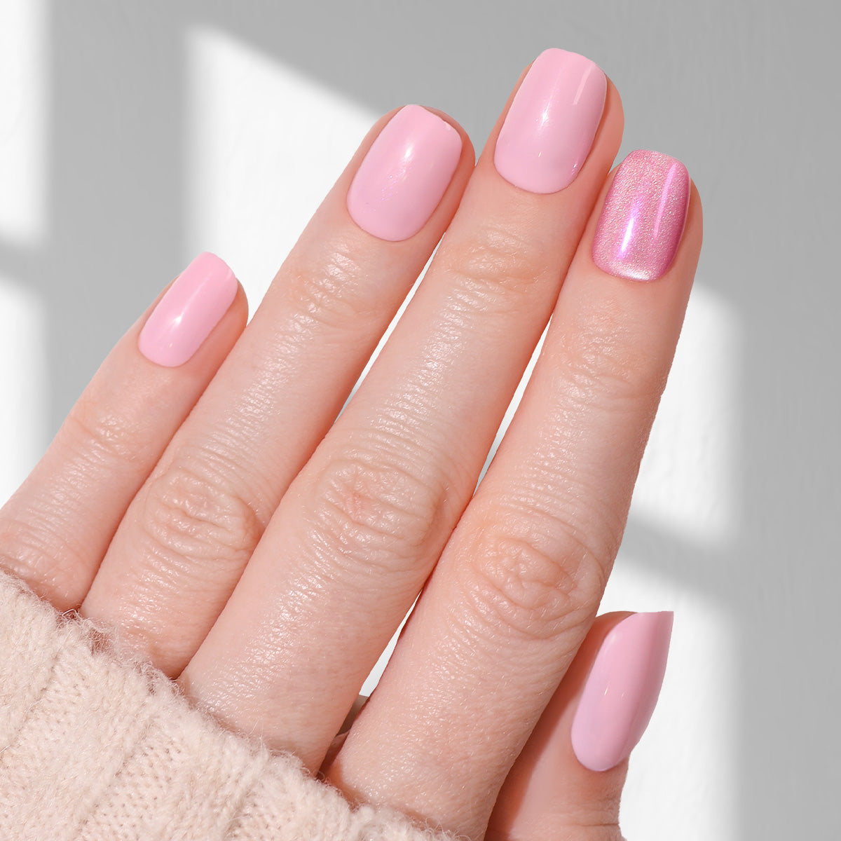 Pink Glow - Squoval Sustainable Nails - Pre-Order