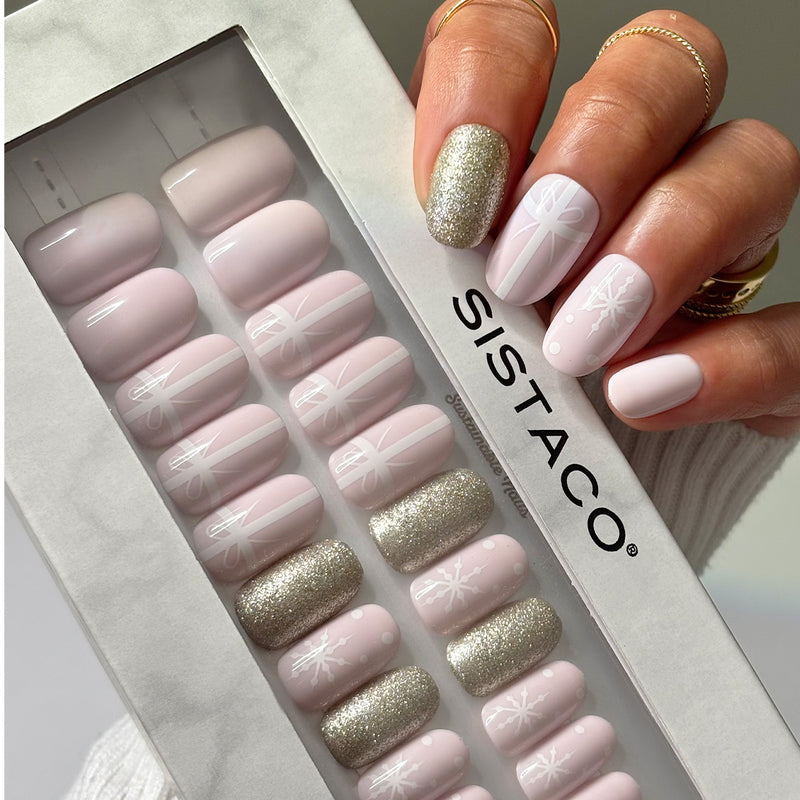 Frosted Cheer - Oval Sustainable Nails - Pre-Order