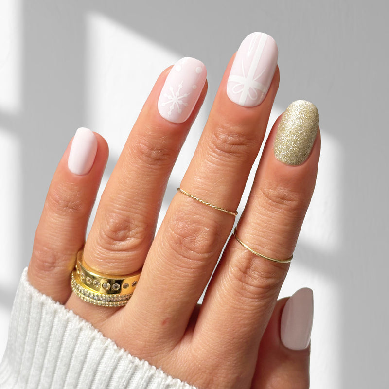 Frosted Cheer - Oval Sustainable Nails - Pre-Order