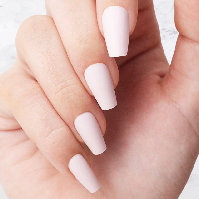Classic light pink coffin shaped nails