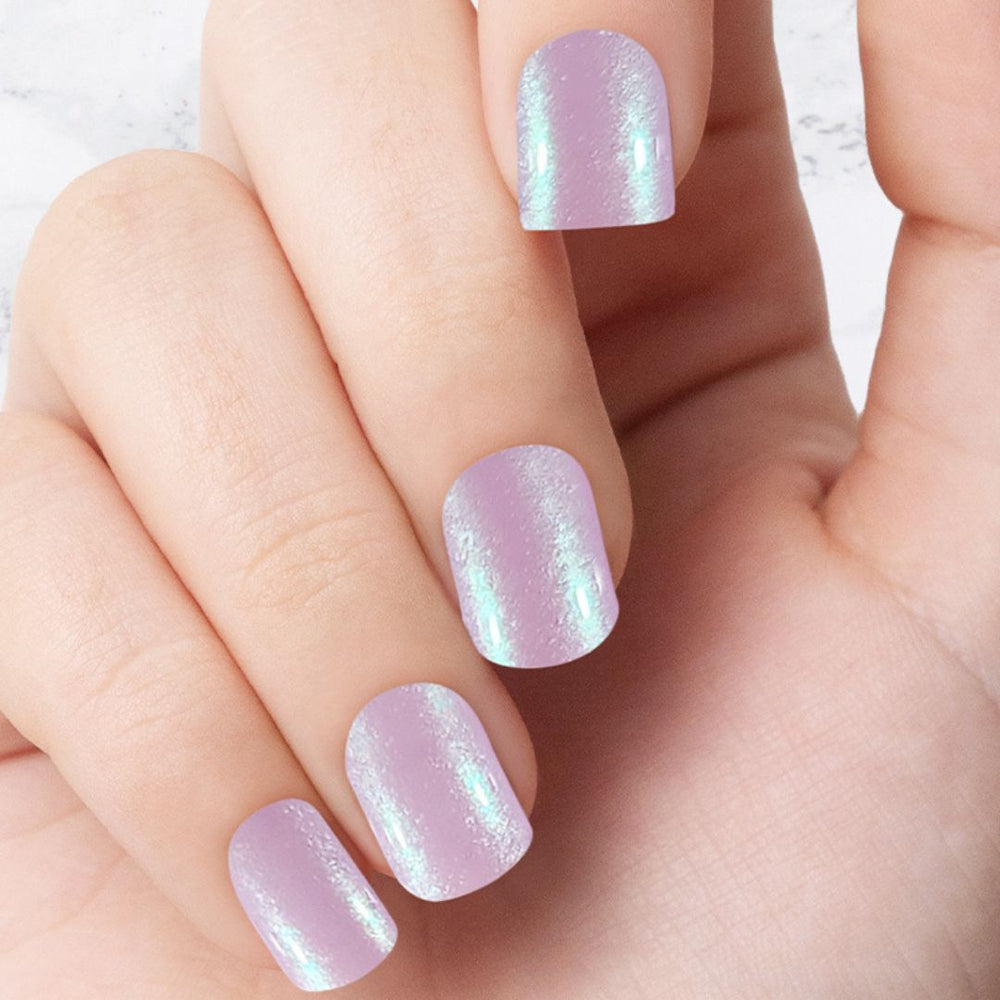 Mottled pink Glazed - Square Sustainable Nails