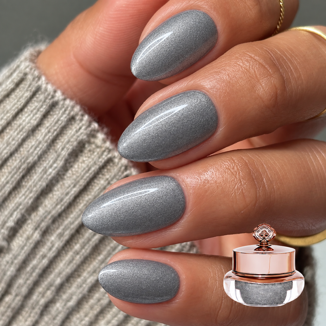 Stone manicure with matching colour pot