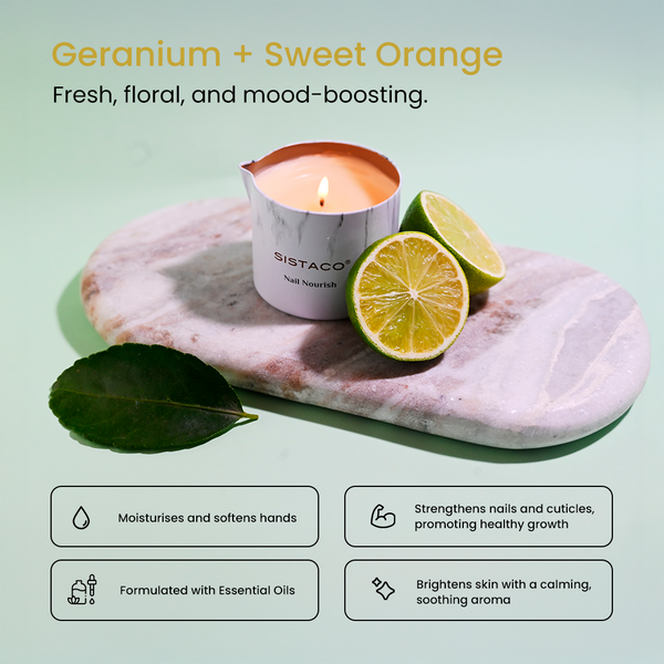 Nail Nourish Candle - Geranium + Sweet Orange- Pre Order