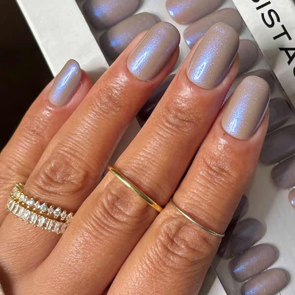 Oval Indigo Glazed Sustainable Press On Nails – Sistaco™ Uk