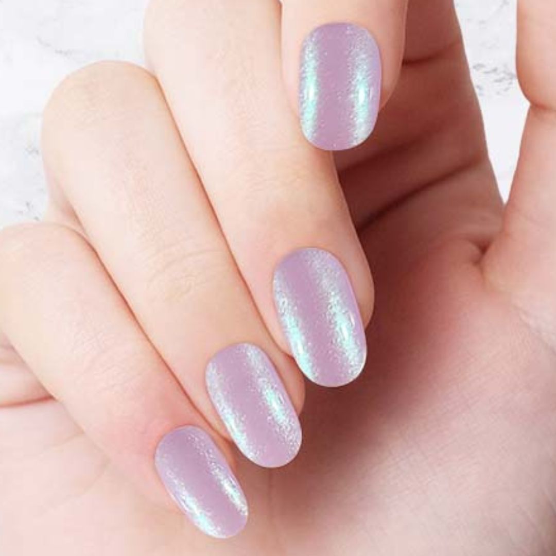 Mottled Pink Glazed - Oval Sustainable Nails