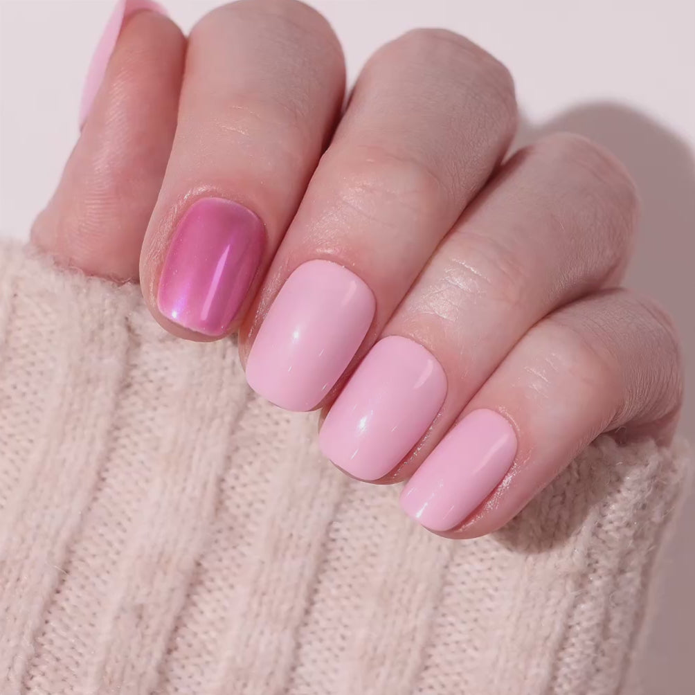 Pink Glow - Squoval Sustainable Nails - Pre-Order