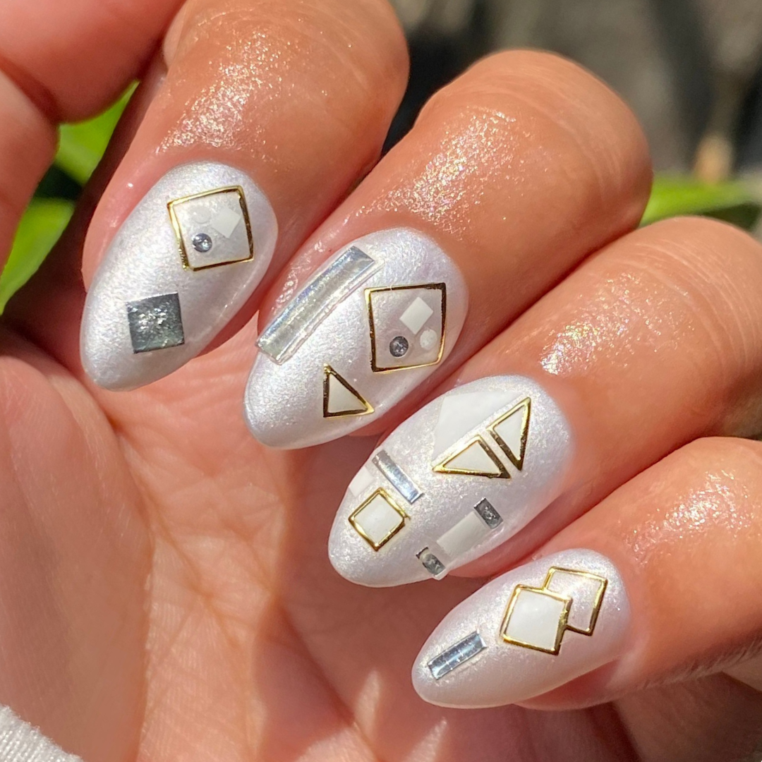 Rendezvous nail embellishments on a finished manicure